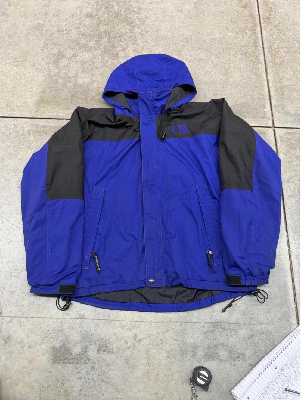 vintage the north face hydrenaline blue and black jacket size large